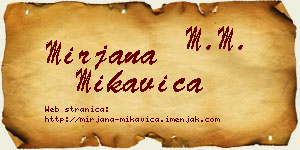 Mirjana Mikavica vizit kartica